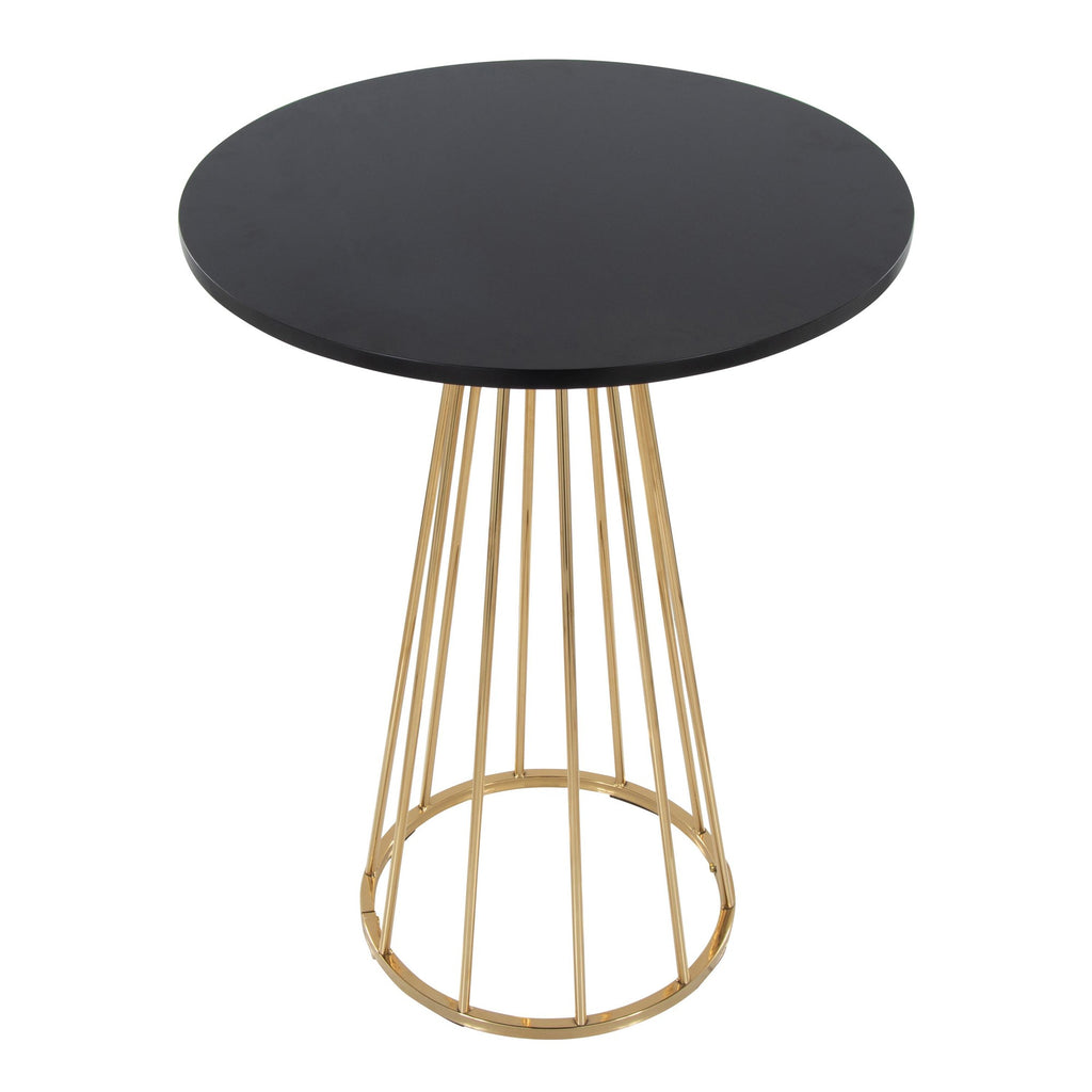 Canary Counter Table - Gold Metal, Black Mdf