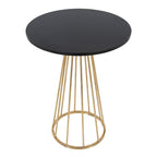 Canary Counter Table - Gold Metal, Black Mdf