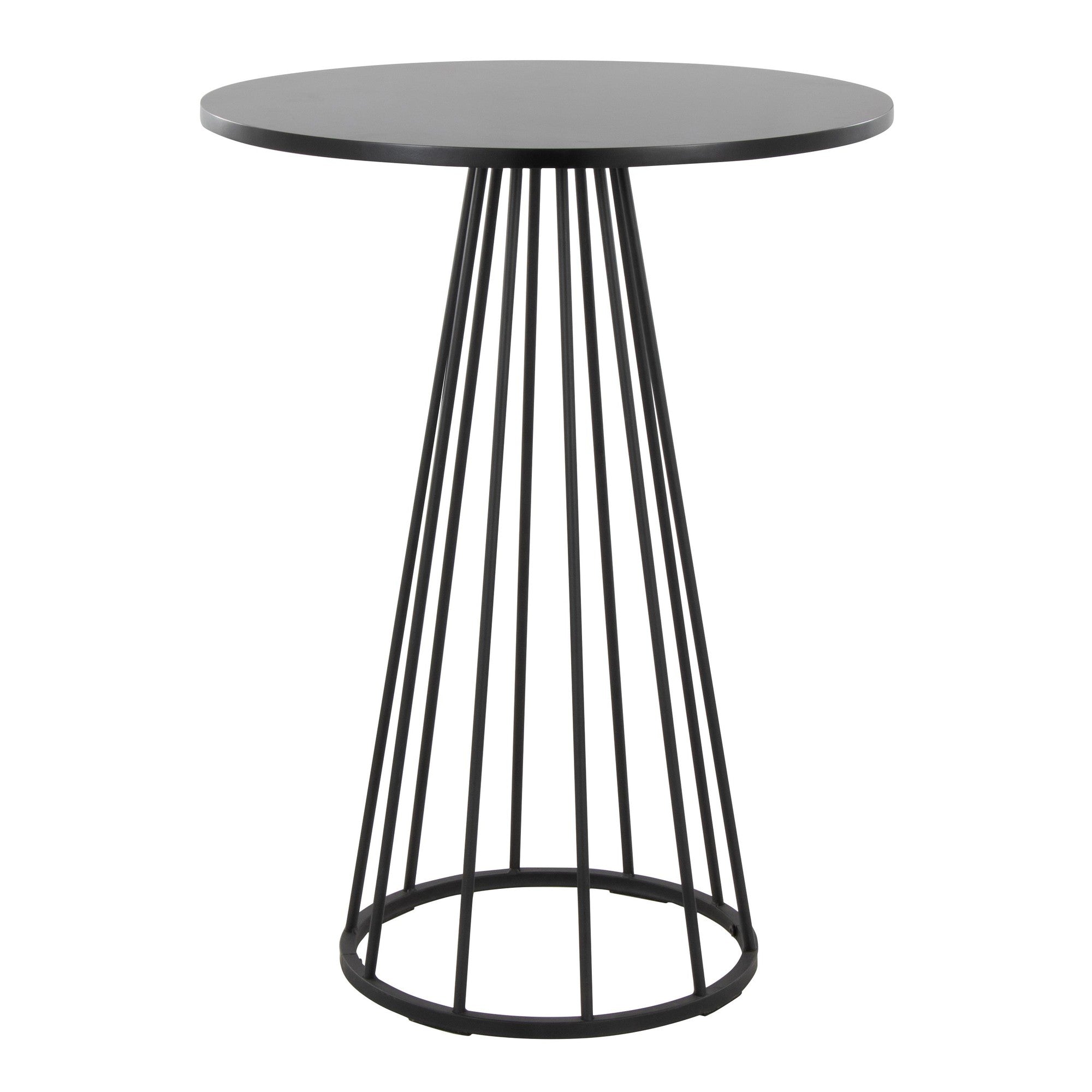 Canary Counter Table - Black Metal, Black Mdf