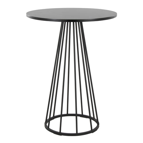 Canary Counter Table - Black Metal, Black Mdf