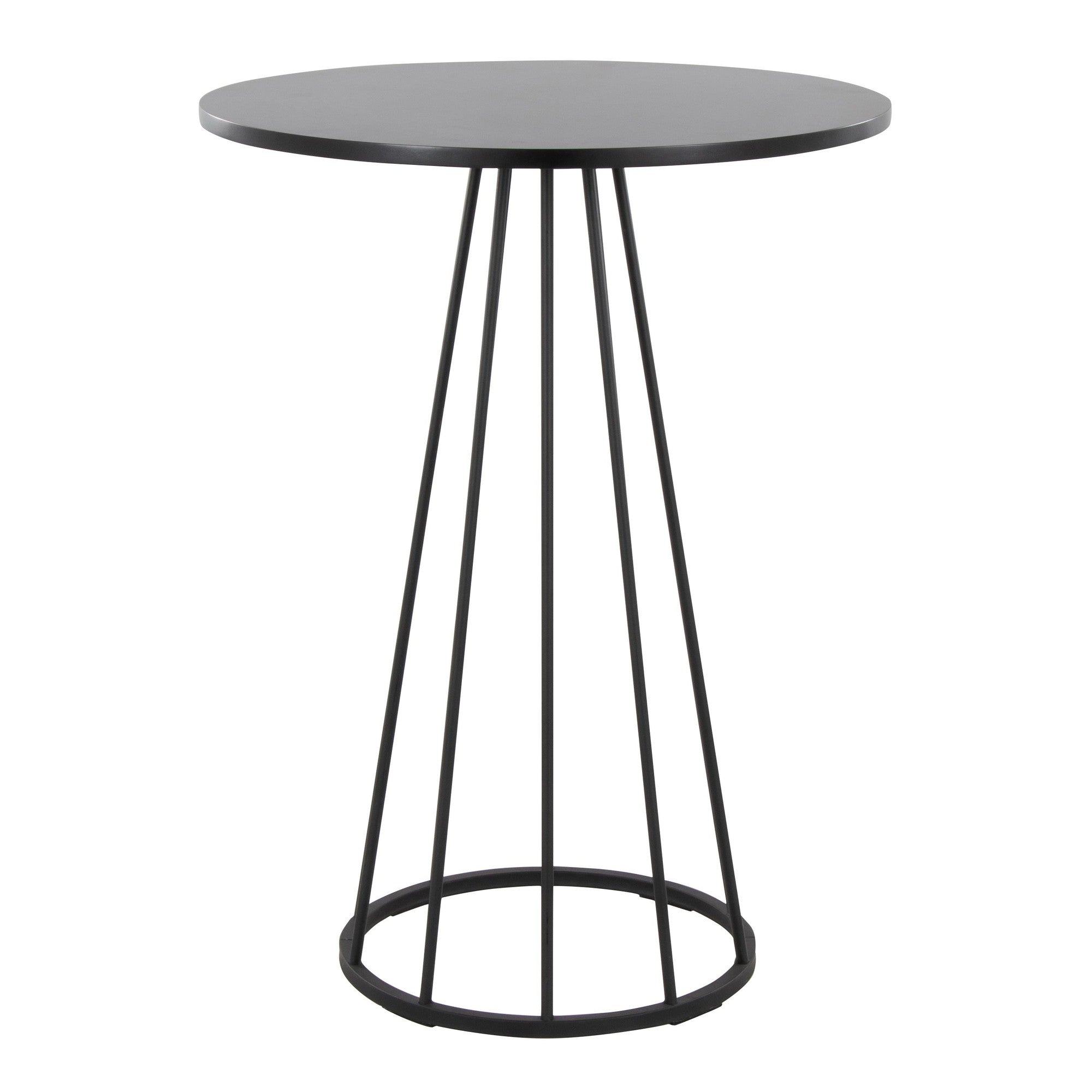 Canary Counter Table - Black Metal, Black Mdf
