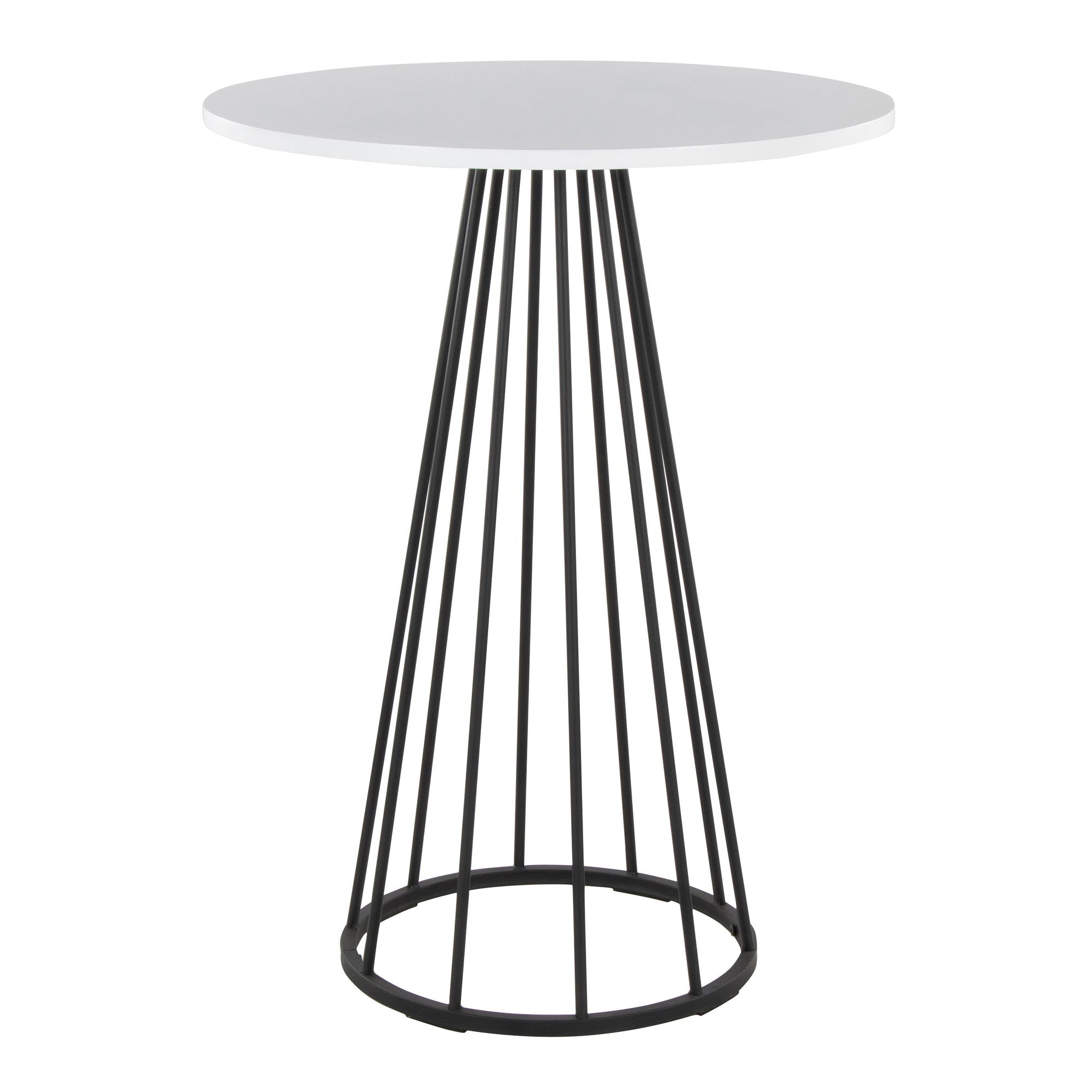 Canary Counter Table - Black Metal, White Mdf