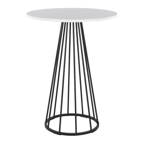 Canary Counter Table - Black Metal, White Mdf