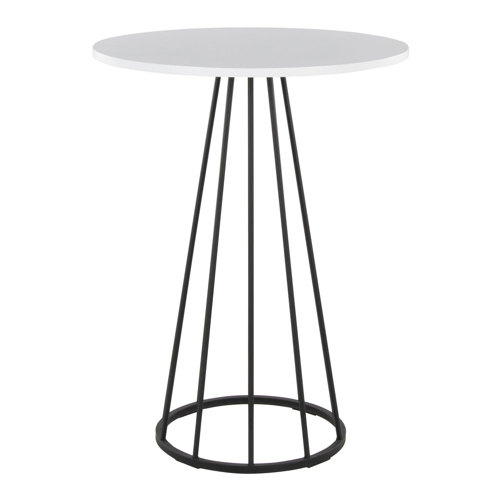 Canary Counter Table - Black Metal, White Mdf