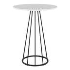 Canary Counter Table - Black Metal, White Mdf