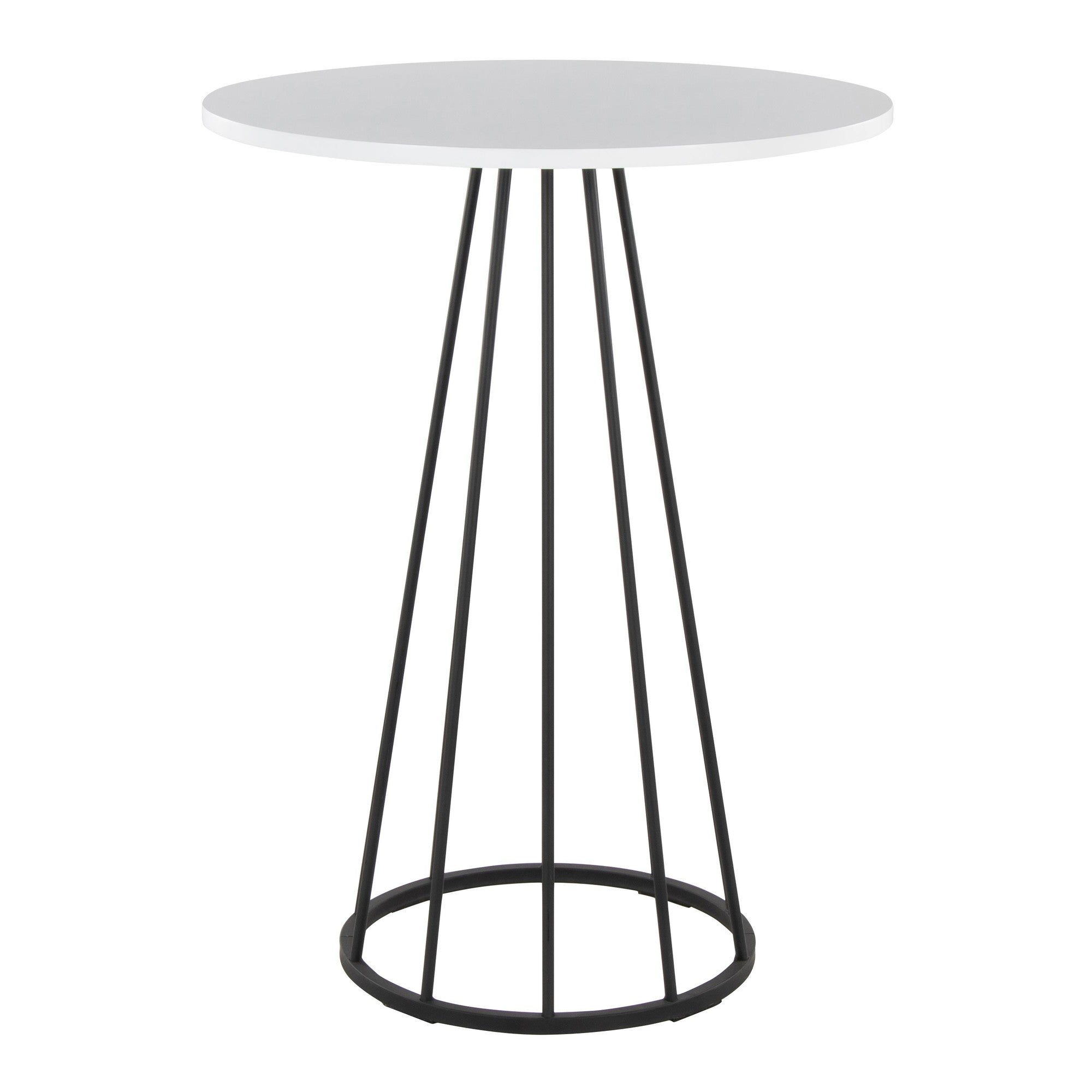 Canary Counter Table - Black Metal, White Mdf