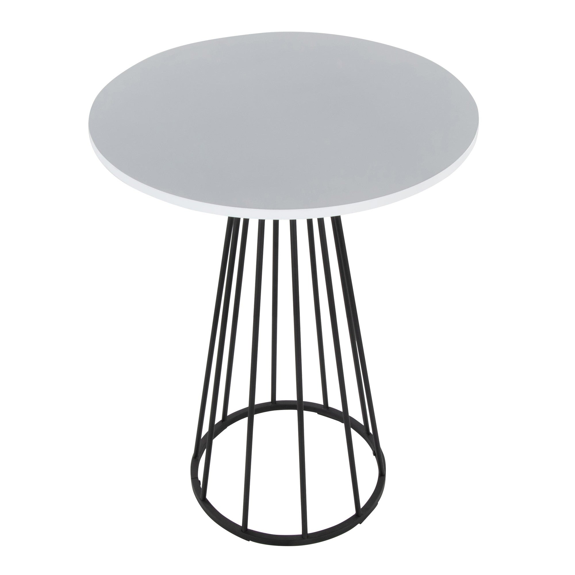 Canary Counter Table - Black Metal, White Mdf
