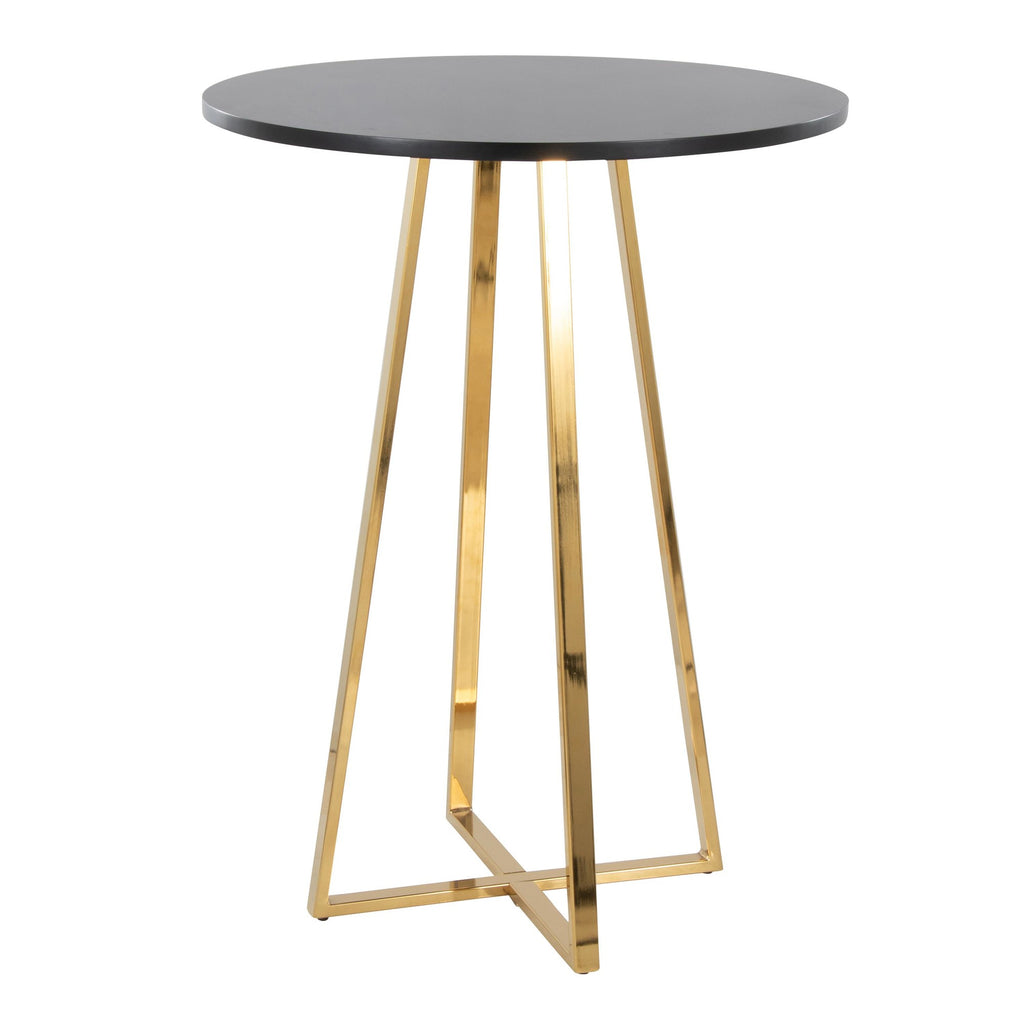Cosmo Counter Table - Gold Metal, Black Mdf
