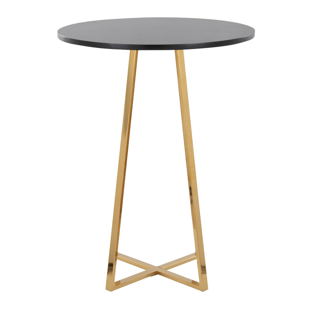 Cosmo Counter Table - Gold Metal, Black Mdf