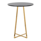 Cosmo Counter Table - Gold Metal, Black Mdf