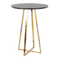 Cosmo Counter Table - Gold Metal, Black Mdf