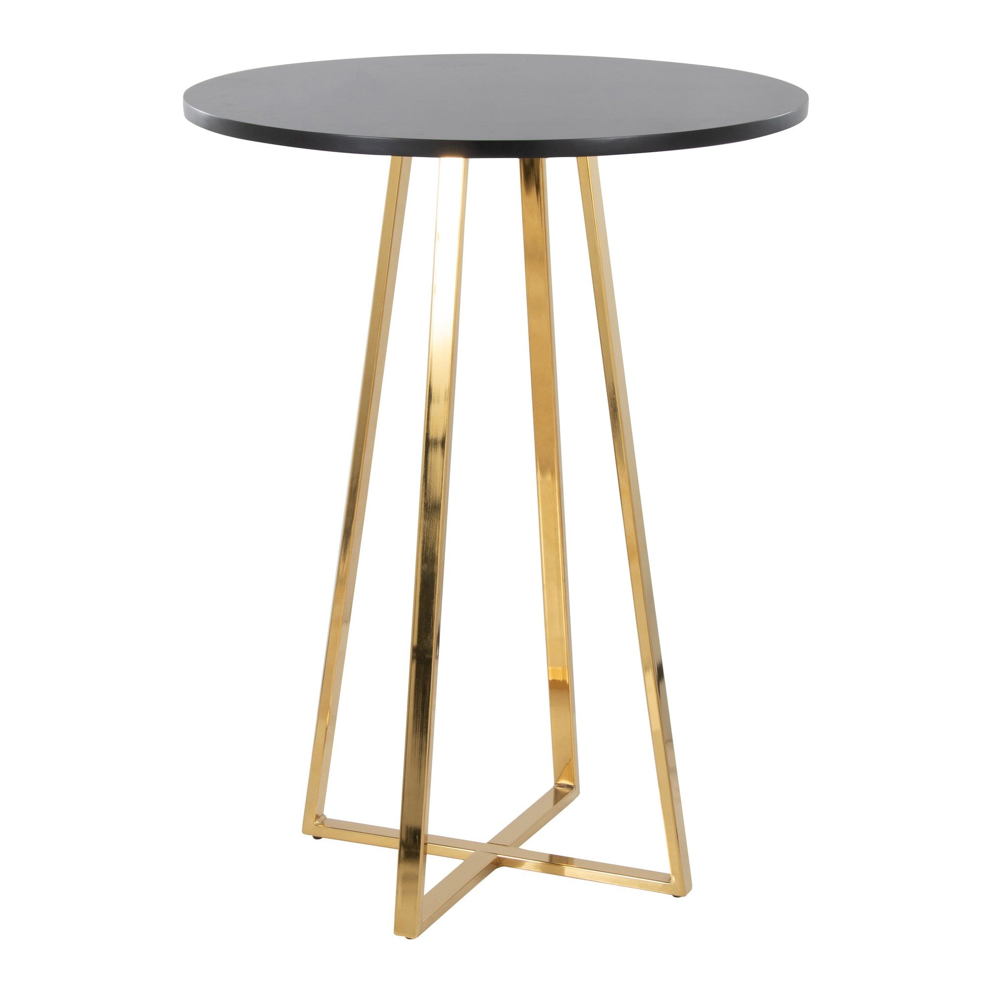 Cosmo Counter Table - Gold Metal, Black Mdf
