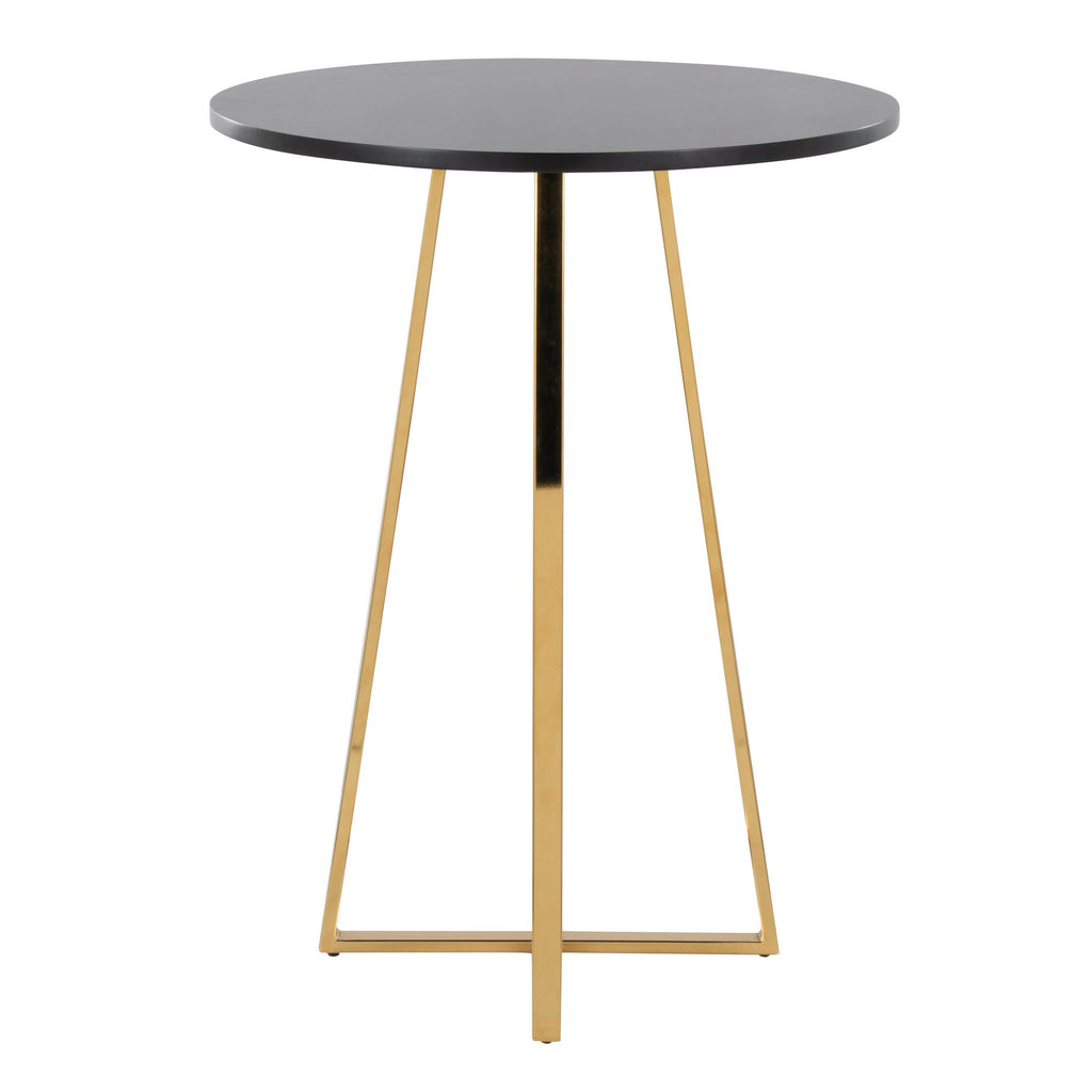 Cosmo Counter Table - Gold Metal, Black Mdf