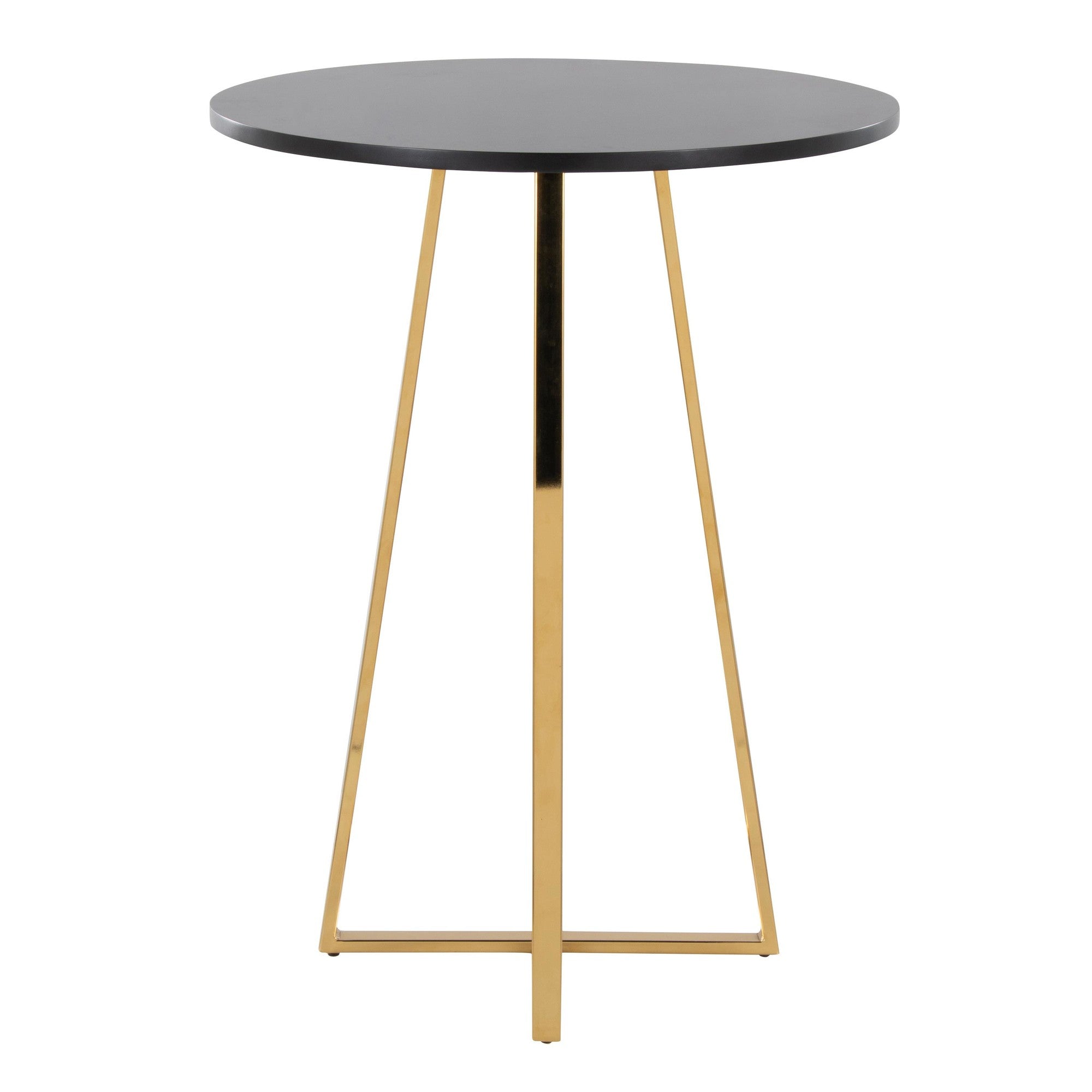 Cosmo Counter Table - Gold Metal, Black Mdf