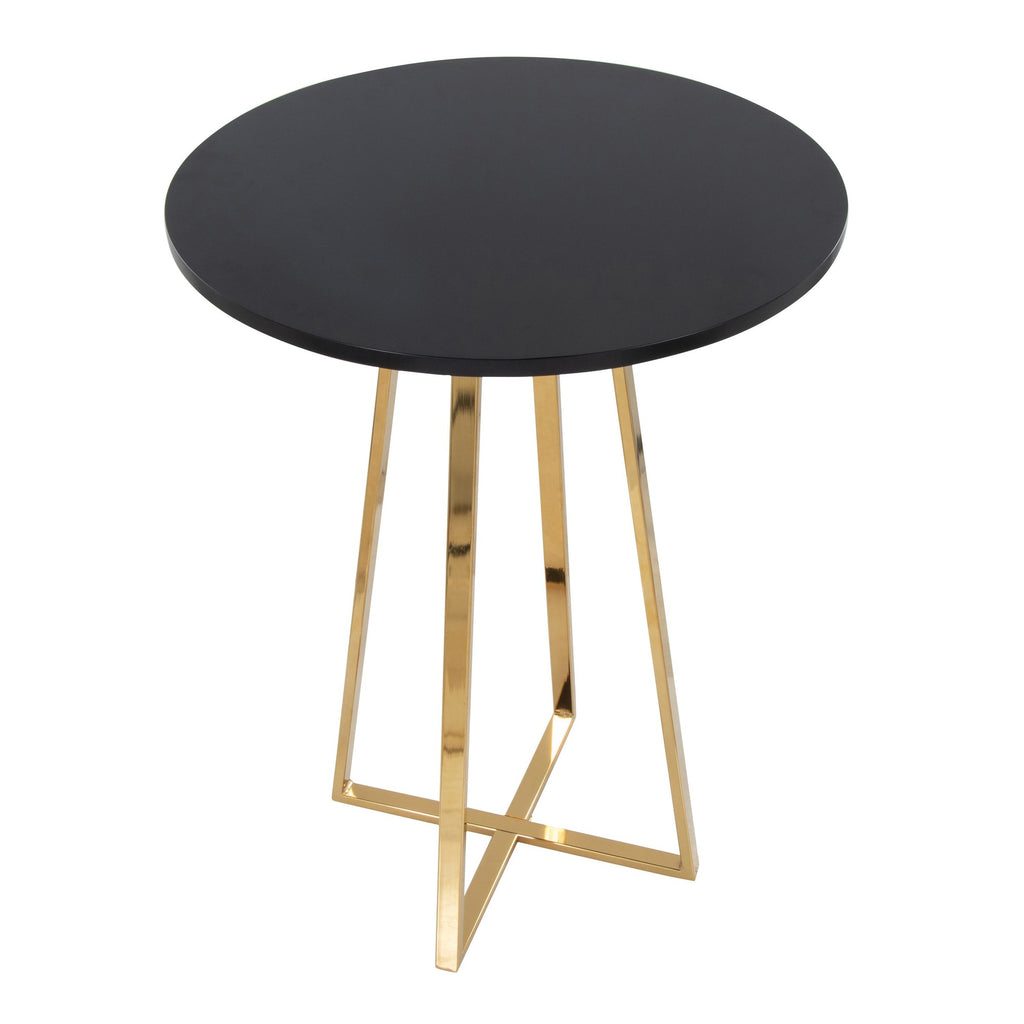 Cosmo Counter Table - Gold Metal, Black Mdf