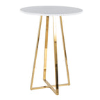 Cosmo Counter Table - Gold Metal, White Mdf