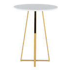 Cosmo Counter Table - Gold Metal, White Mdf