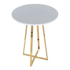 Cosmo Counter Table - Gold Metal, White Mdf