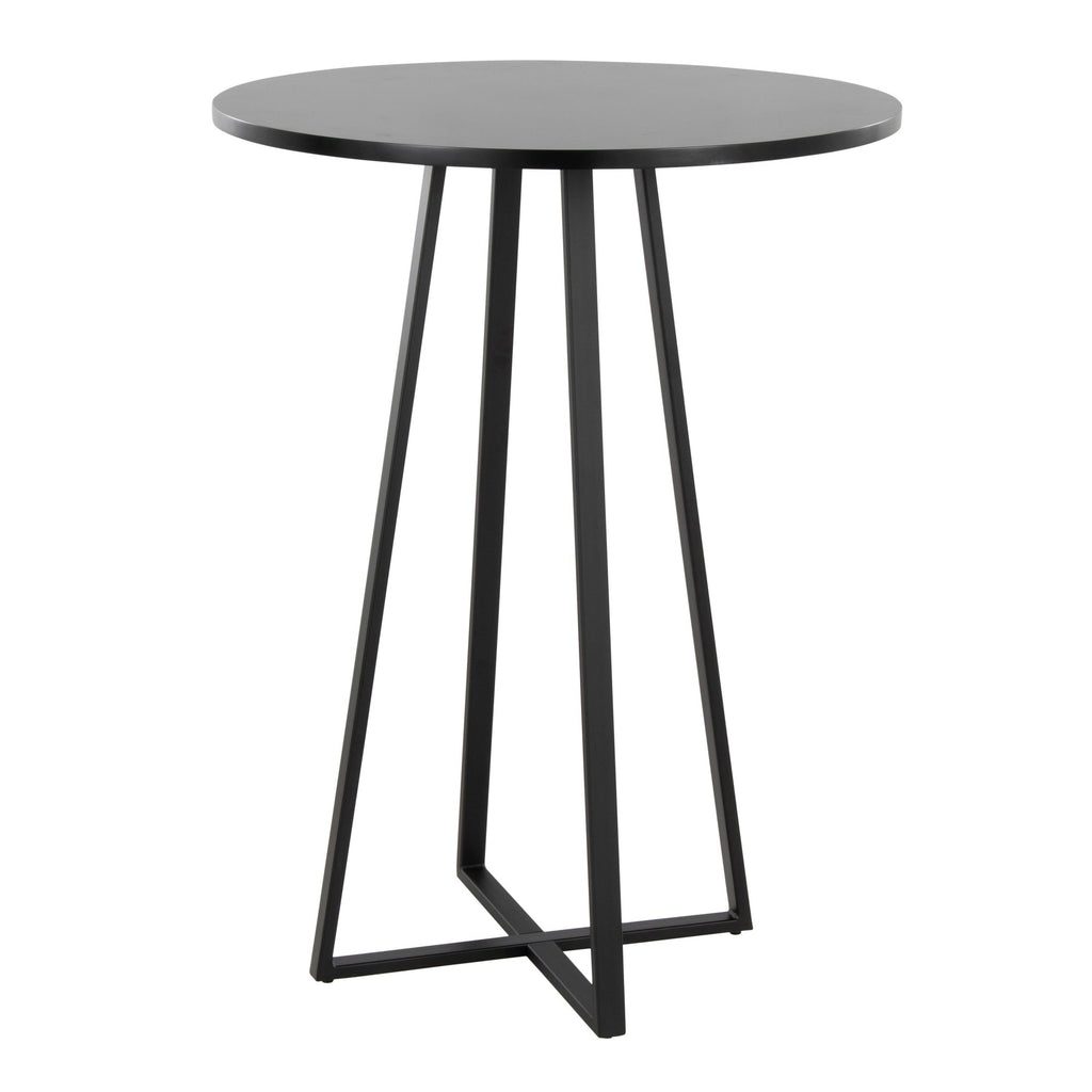 Cosmo Counter Table - Black Metal, Black Mdf