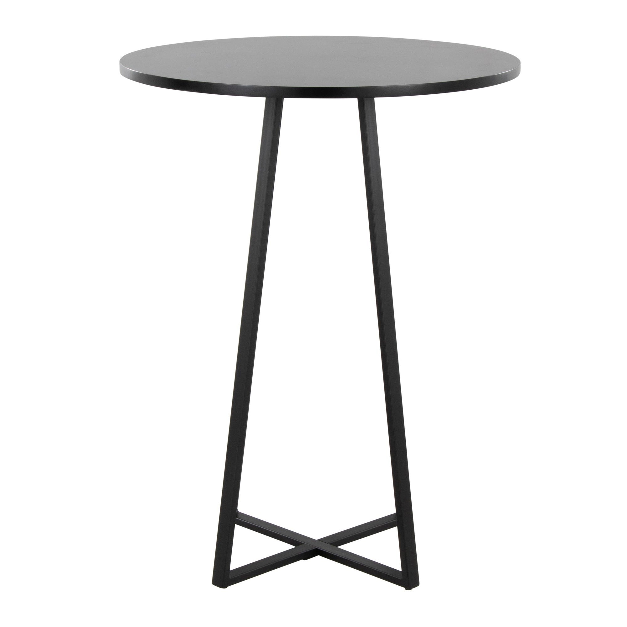 Cosmo Counter Table - Black Metal, Black Mdf
