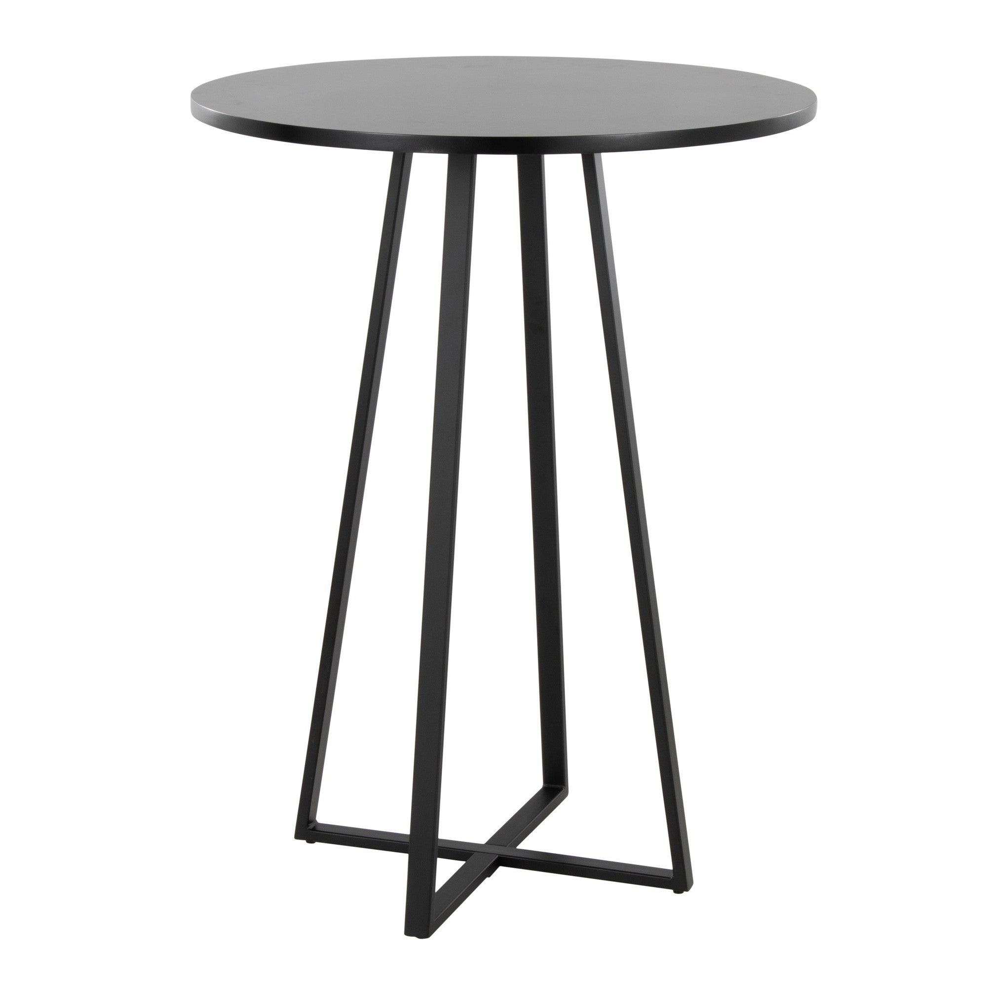 Cosmo Counter Table - Black Metal, Black Mdf
