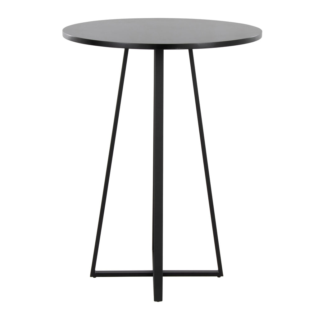 Cosmo Counter Table - Black Metal, Black Mdf