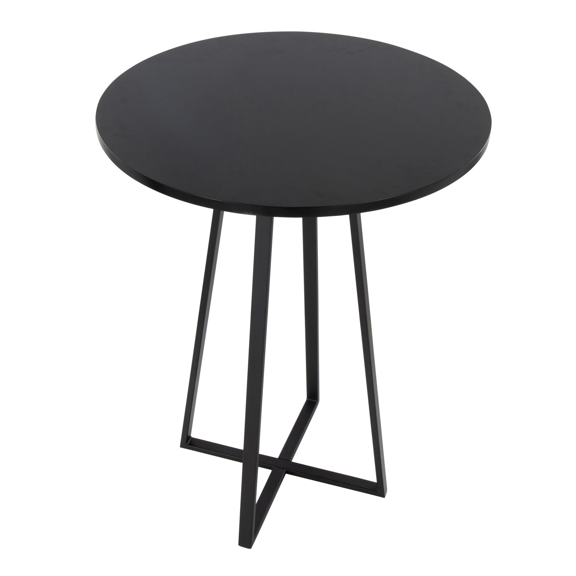 Cosmo Counter Table - Black Metal, Black Mdf