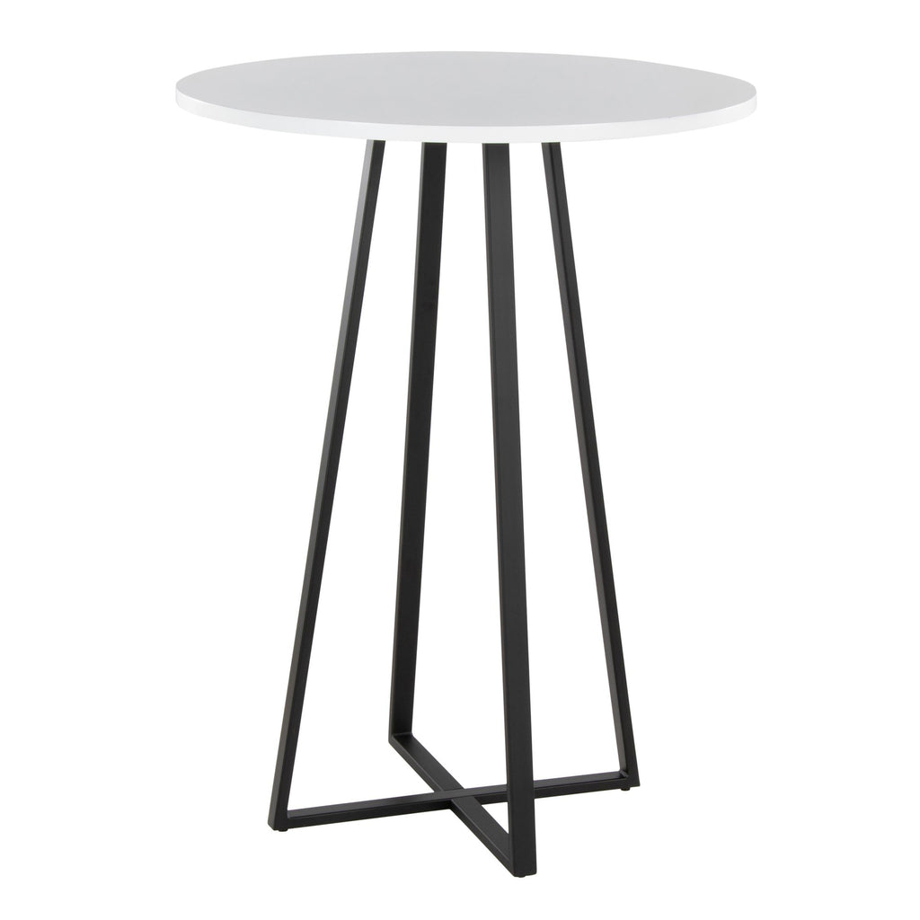 Cosmo Counter Table - Black Metal, White Mdf