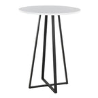 Cosmo Counter Table - Black Metal, White Mdf