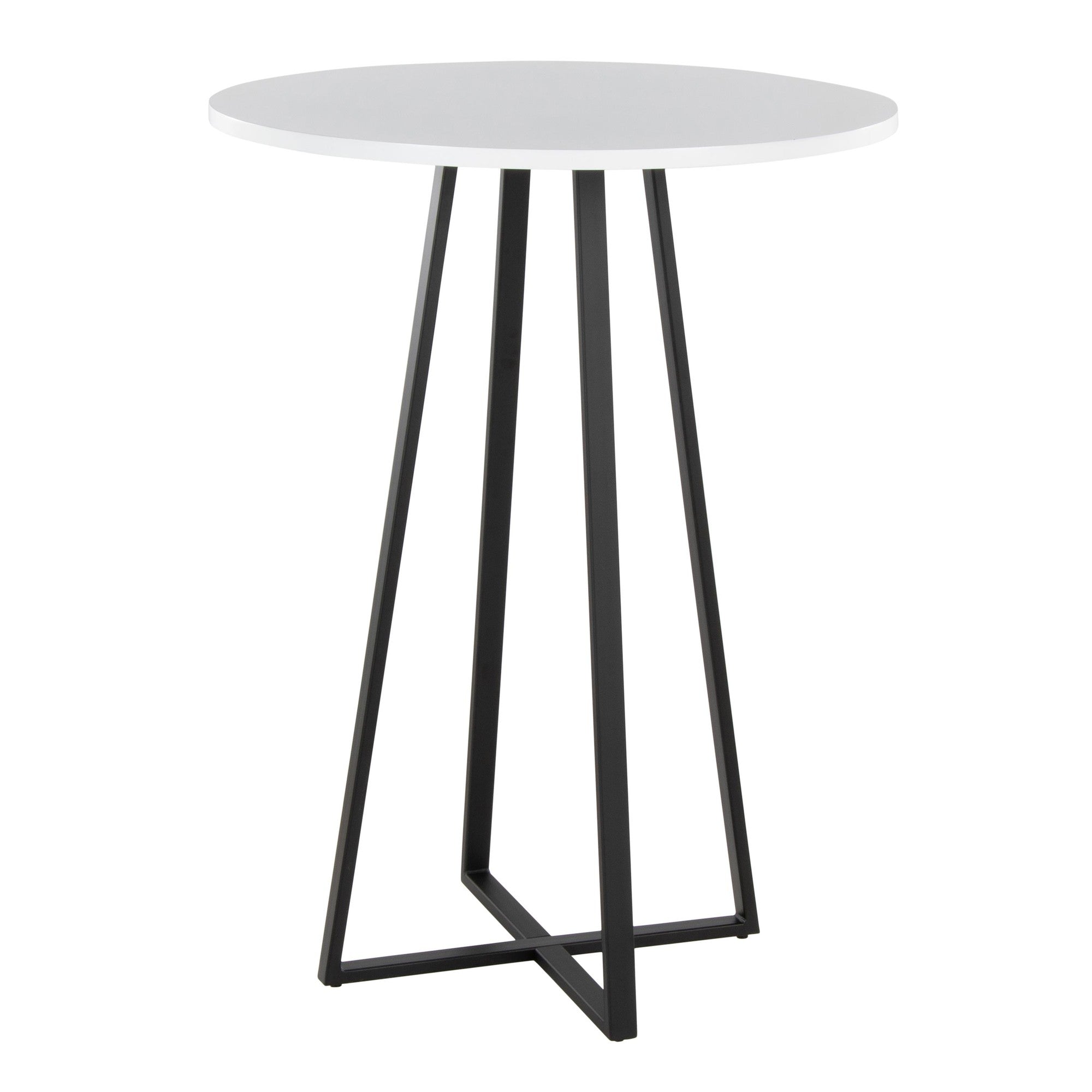 Cosmo Counter Table - Black Metal, White Mdf
