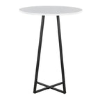 Cosmo Counter Table - Black Metal, White Mdf