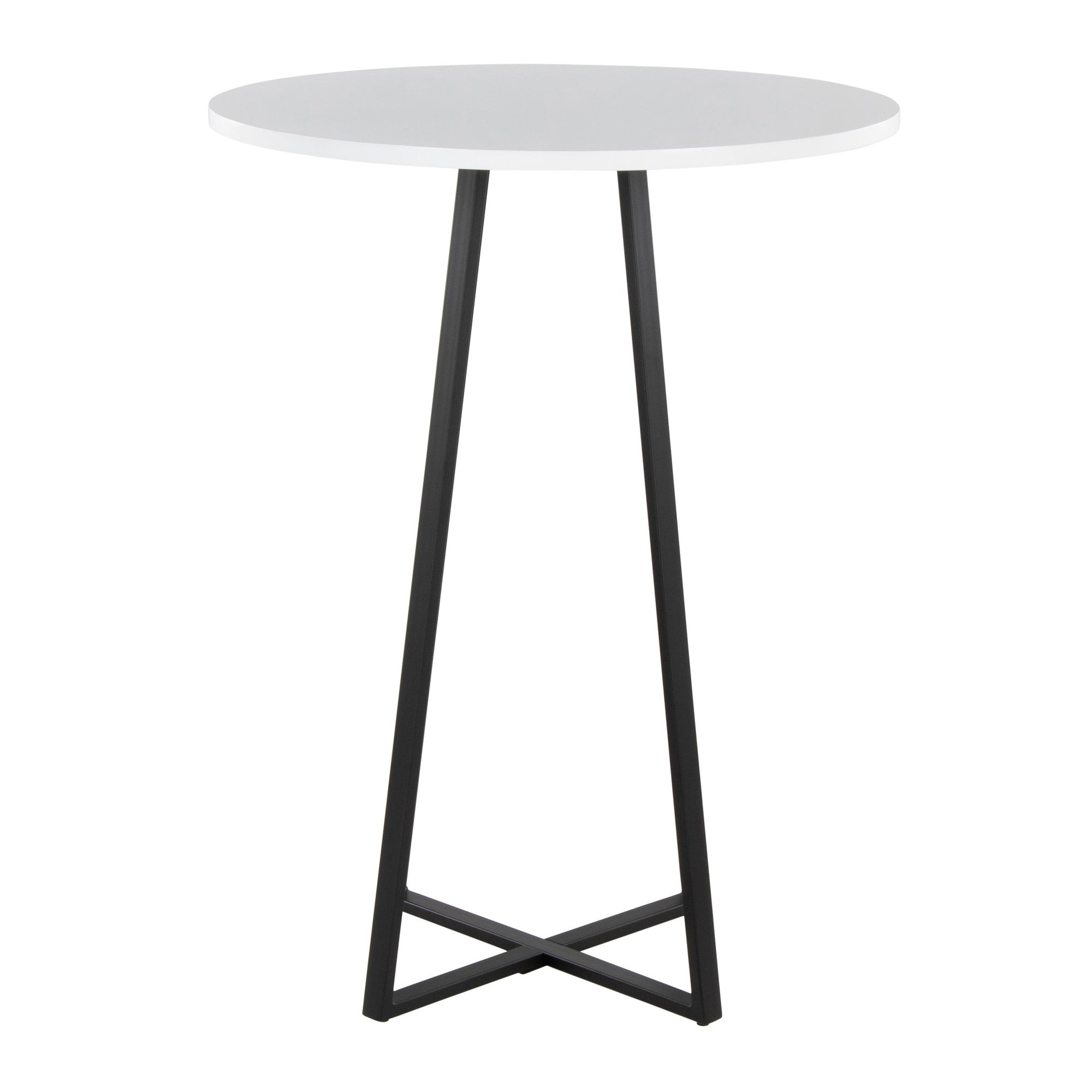 Cosmo Counter Table - Black Metal, White Mdf