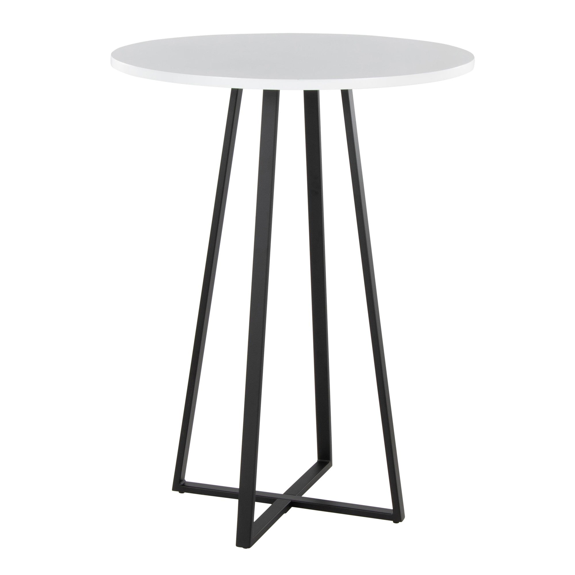 Cosmo Counter Table - Black Metal, White Mdf