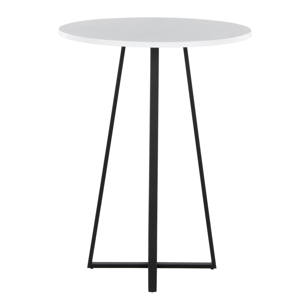 Cosmo Counter Table - Black Metal, White Mdf