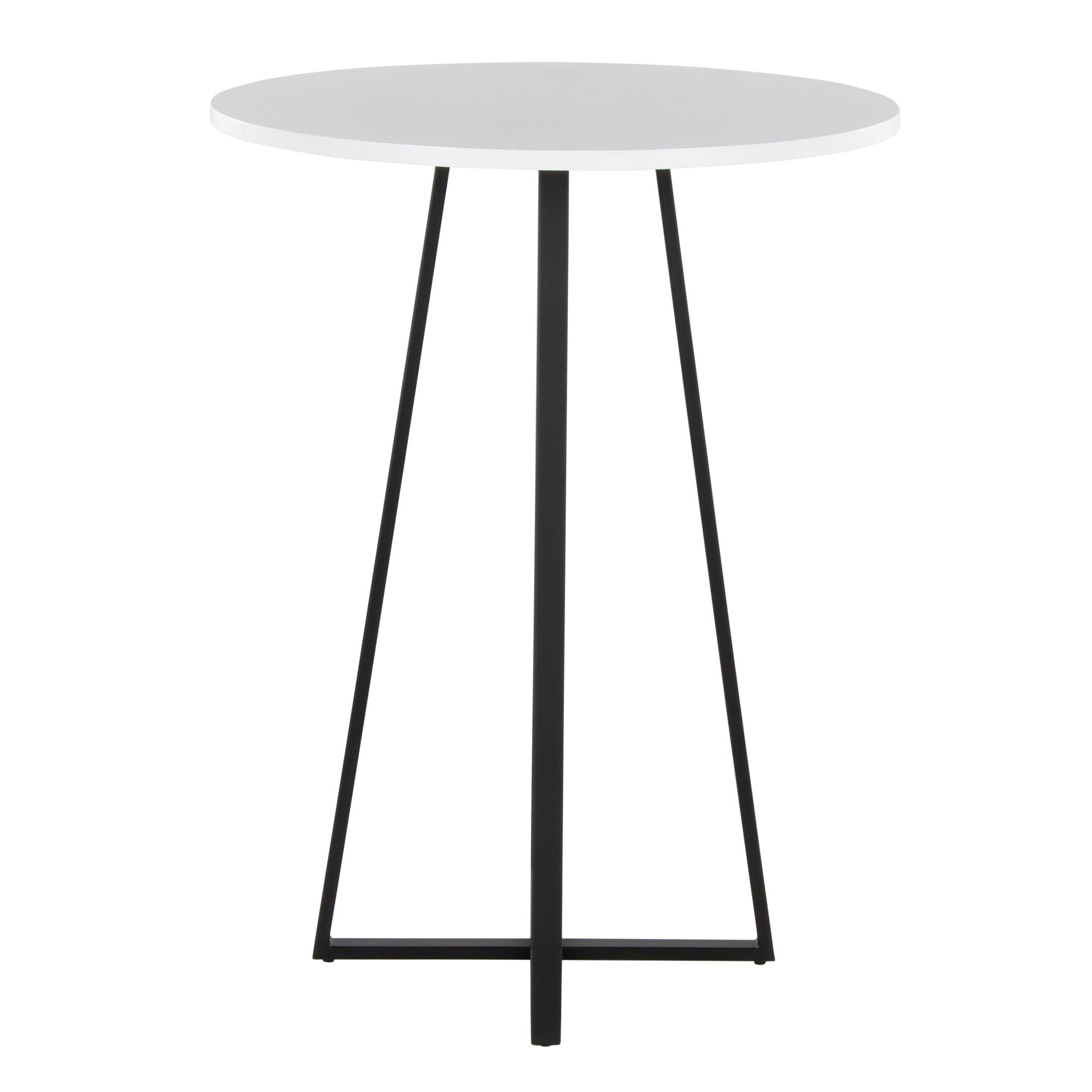 Cosmo Counter Table - Black Metal, White Mdf