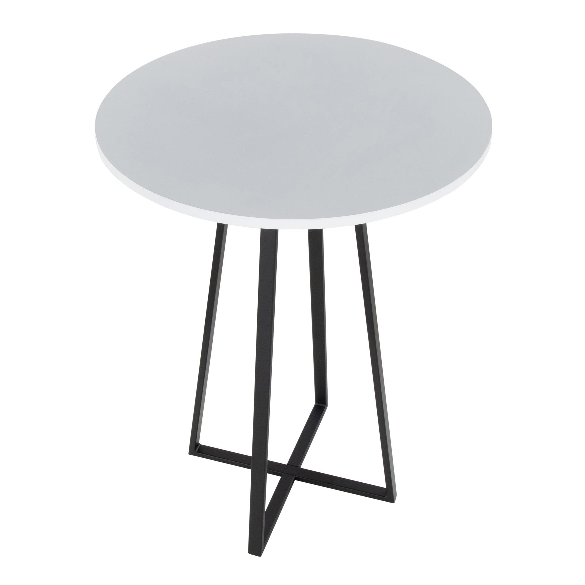 Cosmo Counter Table - Black Metal, White Mdf