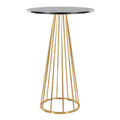 Canary Bar Table - Gold Metal, Black Mdf