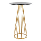 Canary Bar Table - Gold Metal, Black Mdf
