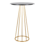 Canary Bar Table - Gold Metal, Black Mdf