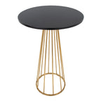 Canary Bar Table - Gold Metal, Black Mdf
