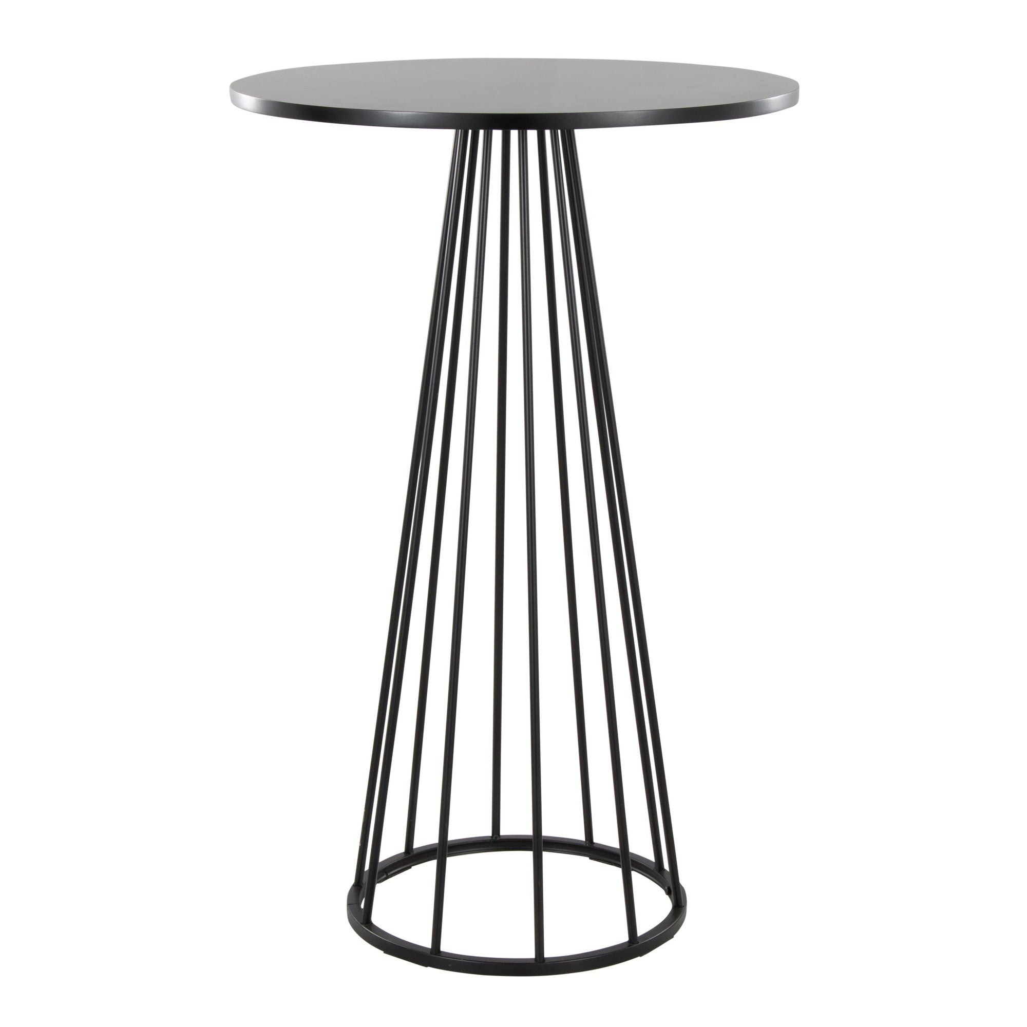 Canary Bar Table - Black Metal, Black Mdf