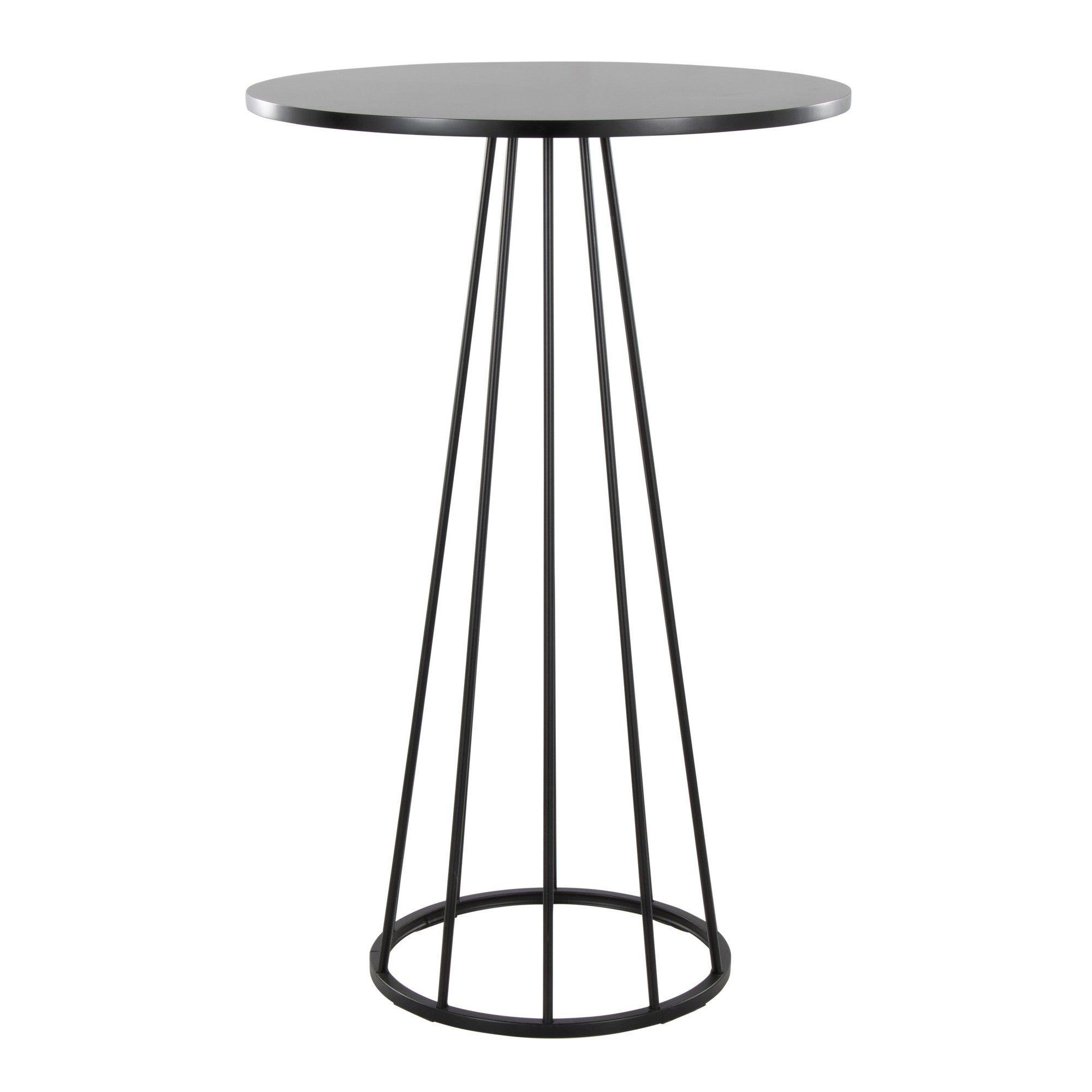 Canary Bar Table - Black Metal, Black Mdf