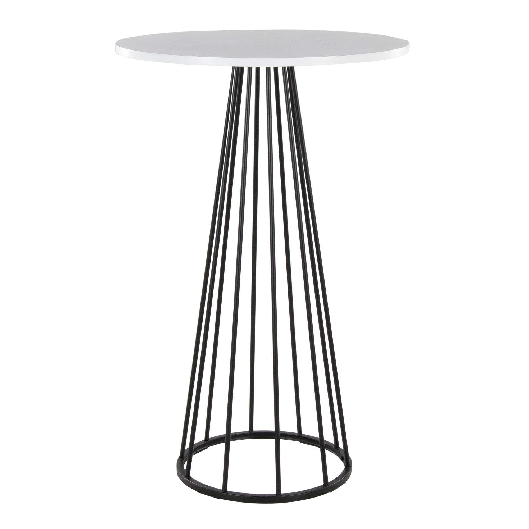 Canary Bar Table - Black Metal, White Mdf