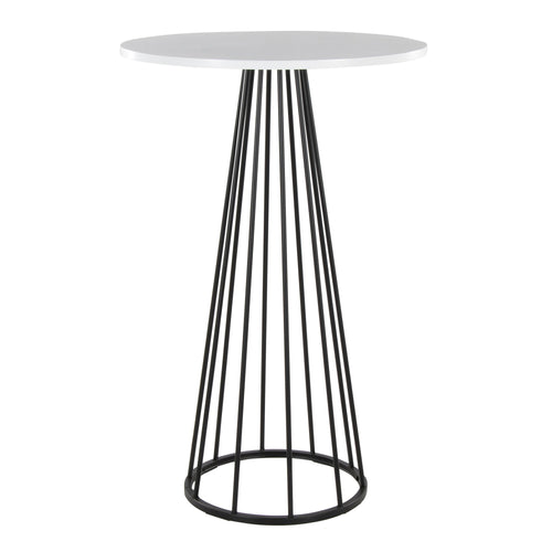 Canary Bar Table - Black Metal, White Mdf