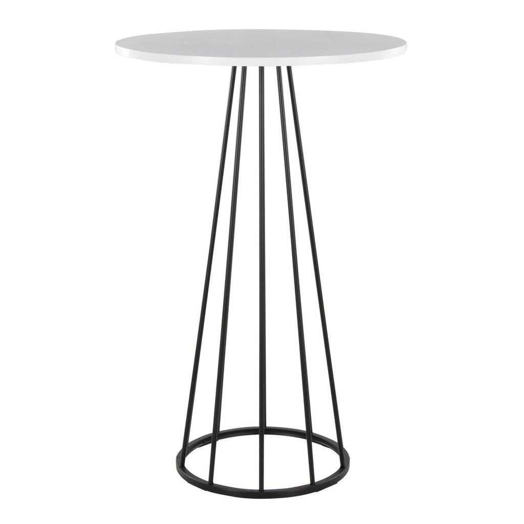 Canary Bar Table - Black Metal, White Mdf