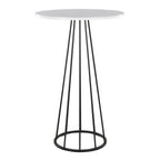 Canary Bar Table - Black Metal, White Mdf