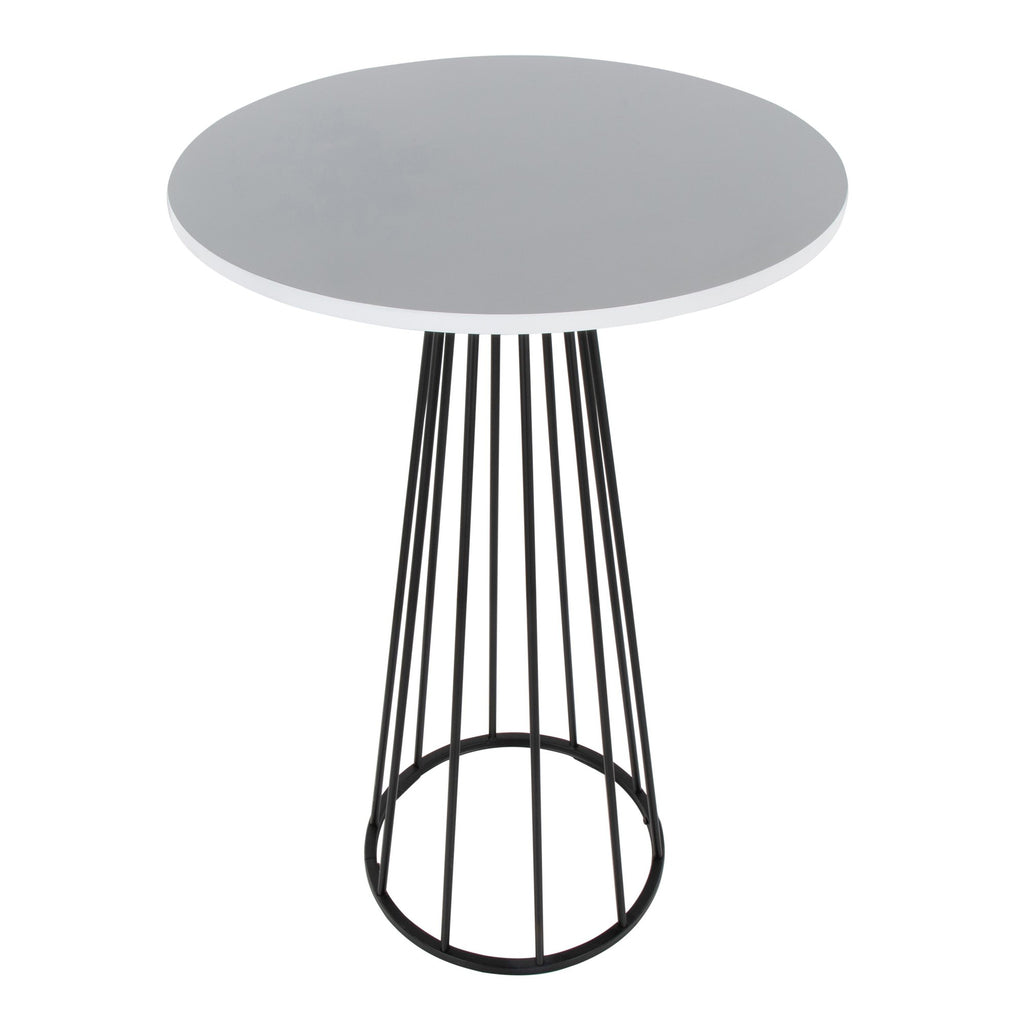 Canary Bar Table - Black Metal, White Mdf