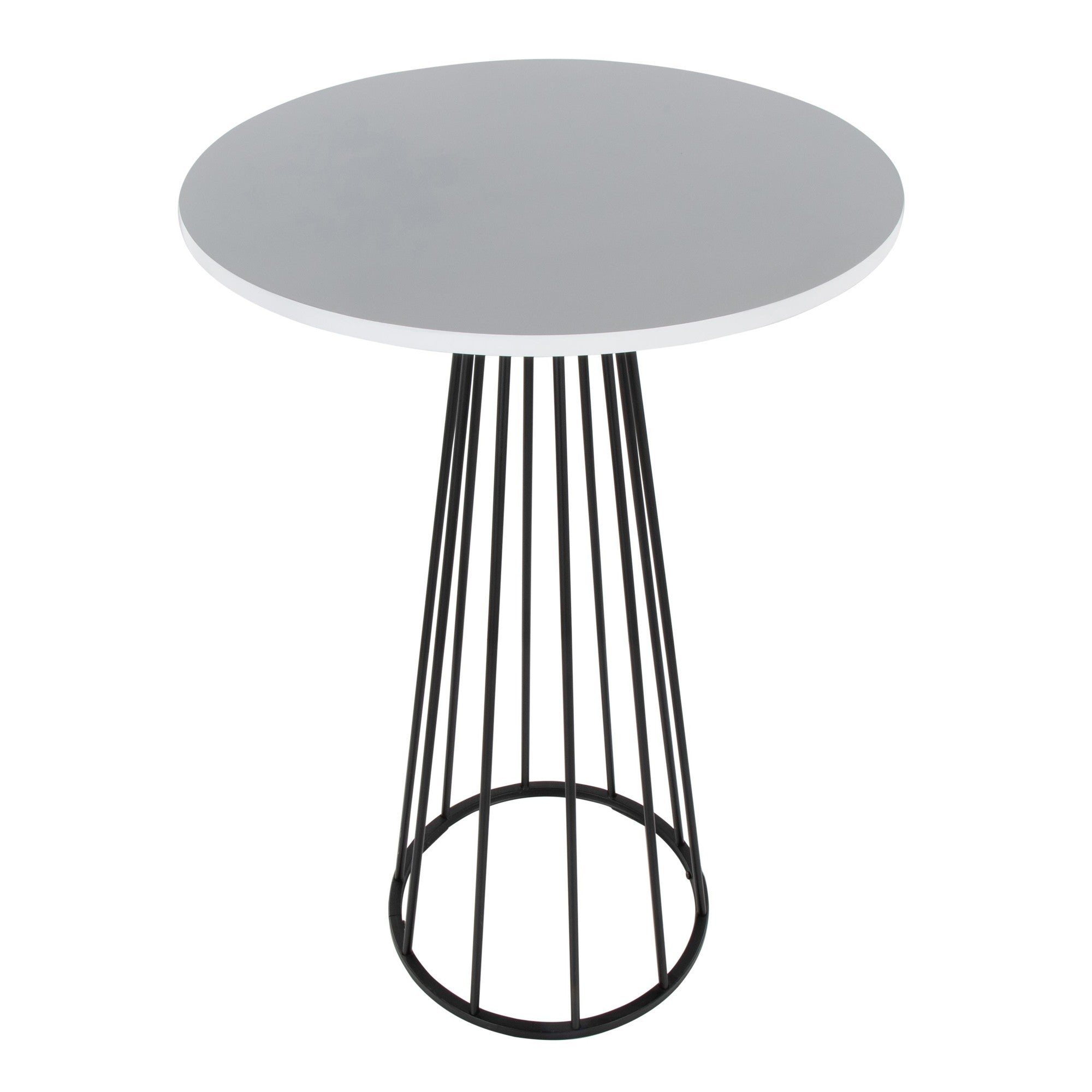 Canary Bar Table - Black Metal, White Mdf