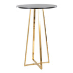 Cosmo Bar Table - Gold Metal, Black Mdf