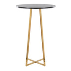 Cosmo Bar Table - Gold Metal, Black Mdf